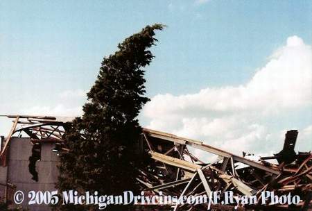 Ecorse Drive-In Theatre - Ecorse Tornado Damage July 1980 Courtesy Fryan